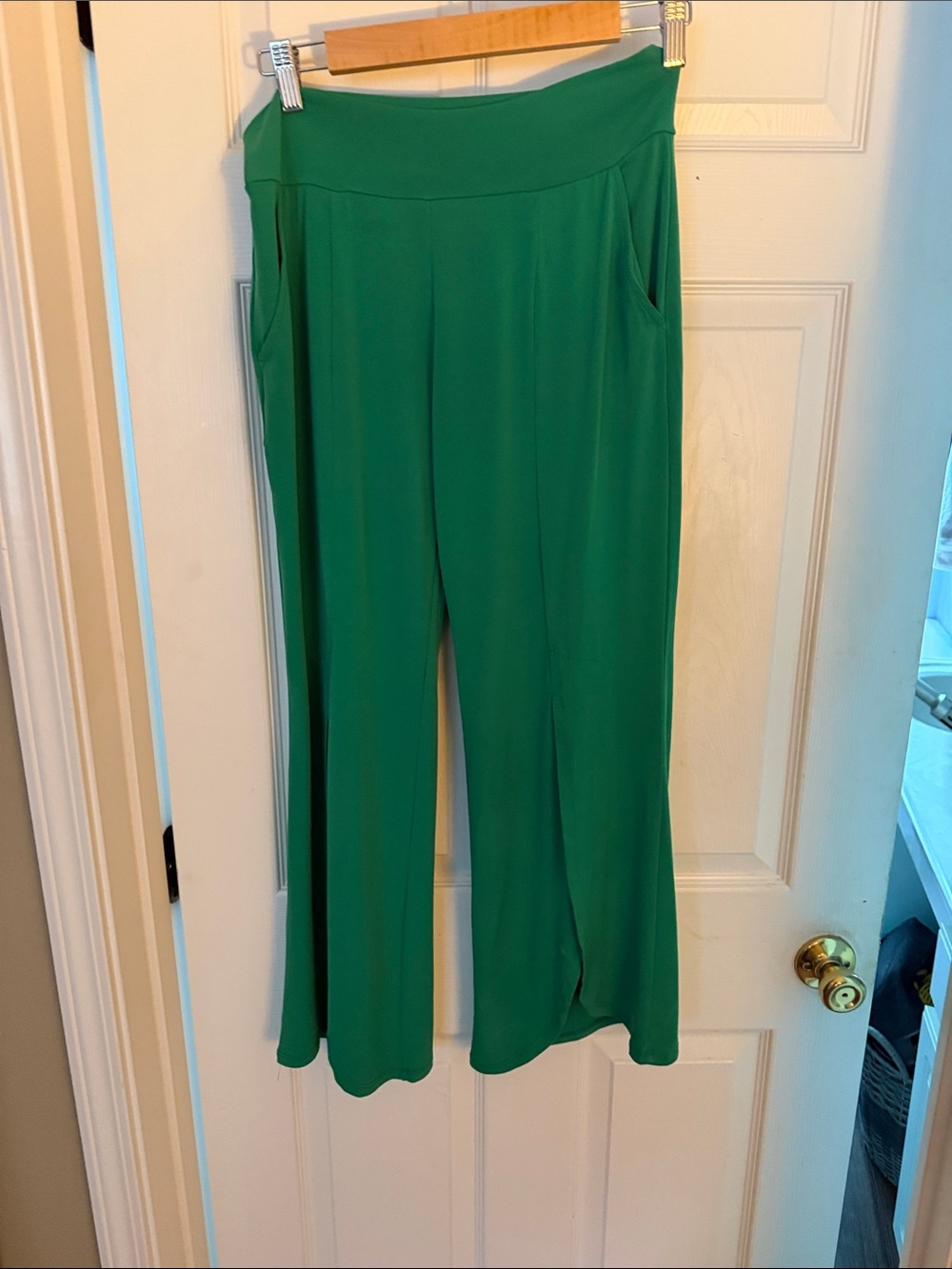 Clara Sunwoo Wide-Leg Green Women's Pants
